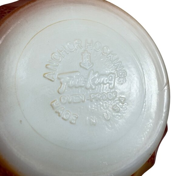 Vintage Fire King Anchor Hocking Kimberly Diamond Bowls Orange/Red/White (2) - Picture 4 of 4